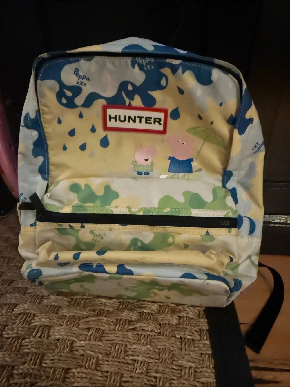 Hunter Yellow Kids Backpack with Blue and Green Accents